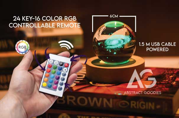 3D Crystal Ball Lamp - 16 Color Magic (Milky Way)