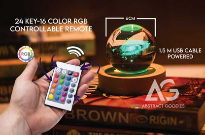 3D Crystal Ball Lamp - 16 Color Magic (Milky Way)