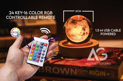 3D Crystal Ball Lamp - 16 Color Magic (Moon)