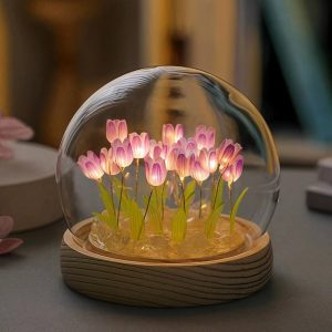 20 Tulip Round Crystal Lamp(PURPLE)